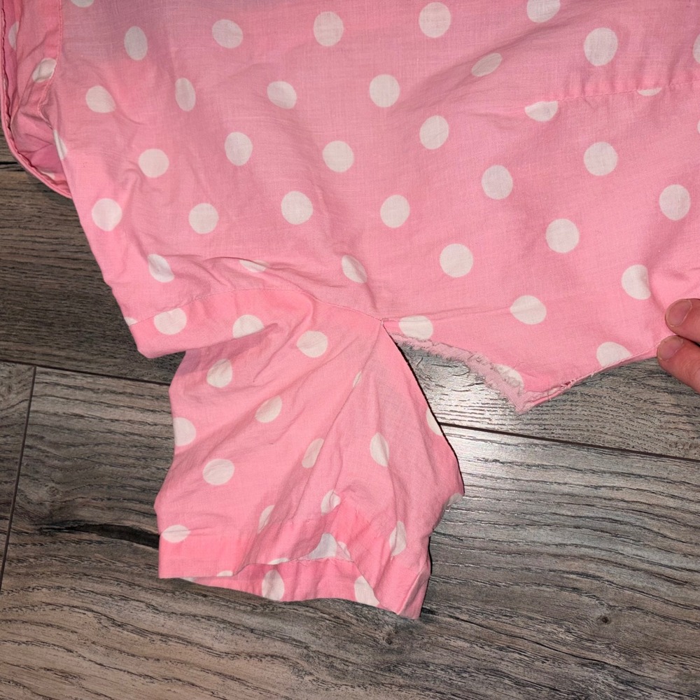 Vintage Sears Pink Polka Dot Shirtdress Rockabilly Fit & Flare Mid Century M - Picture 13 of 16